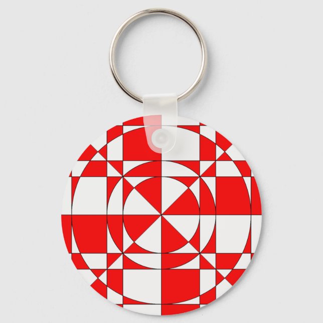 red halo art key ring (Front)