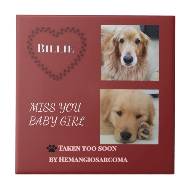 Red Halo Pet Remembrance  Tile (Front)
