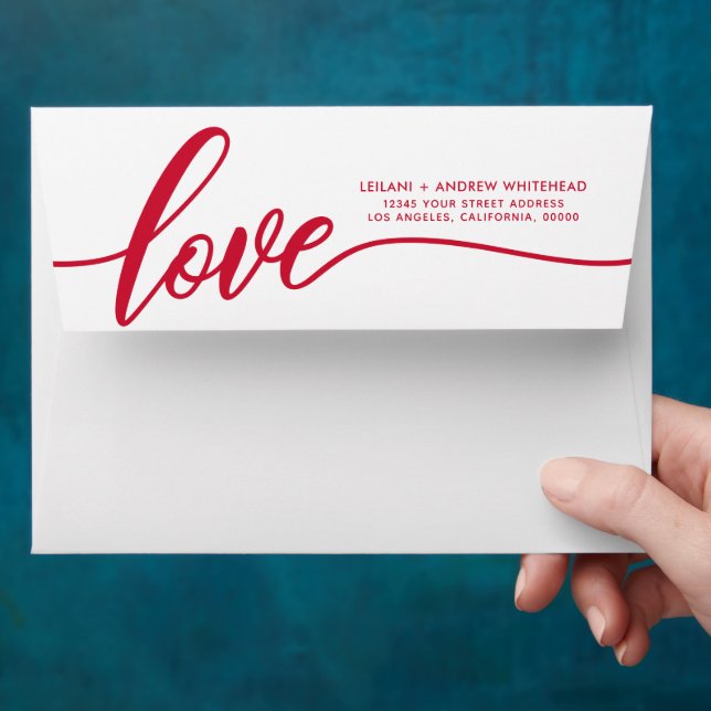 Red Hand-Lettered Love Envelope (Hand)