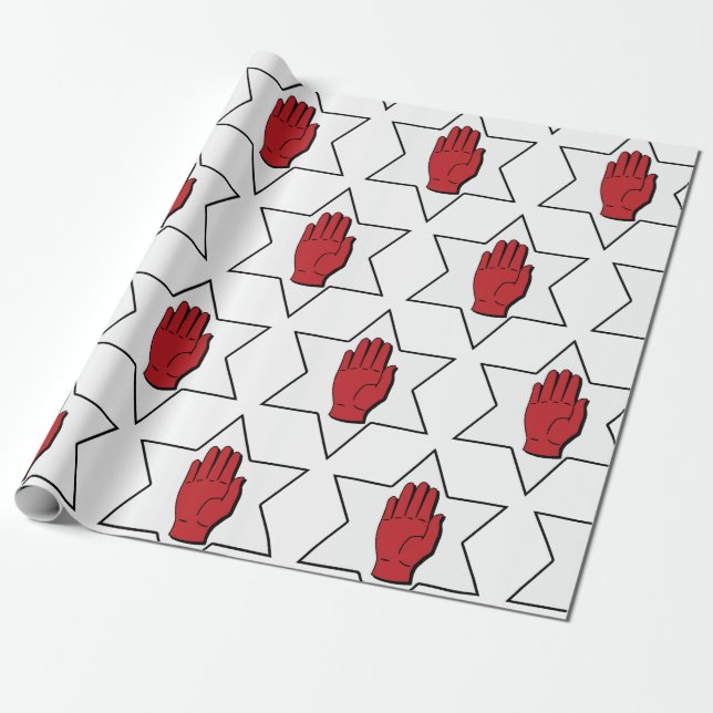 Red Hand Of Ulster Wrapping Paper (Unrolled)