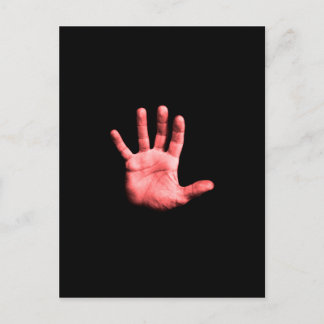 Red hand. postcard