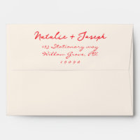 Red Hand Written Bold Retro Trendy Fun Wedding