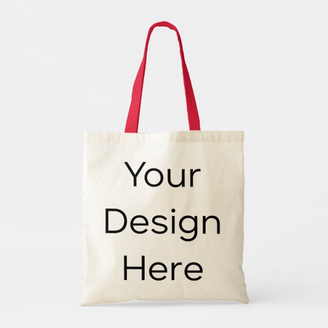 Red Handle Canvas Tote Bag (Back)
