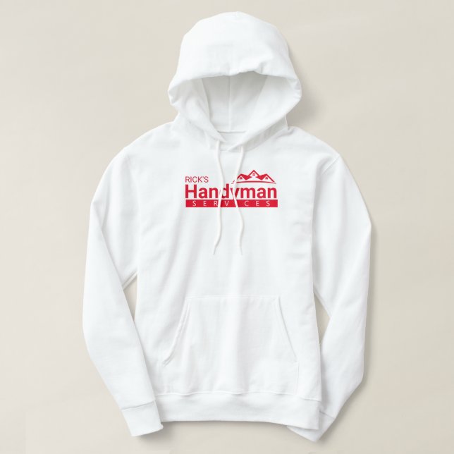 Red Handyman Business Custom Hoodie (Design Front)
