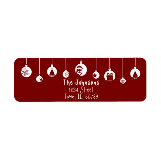 Red Hanging Ornament Return Address Label