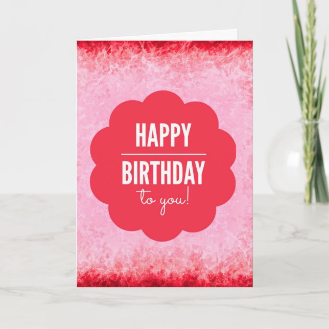 Red Happy Birthday Greeting Card (Front)