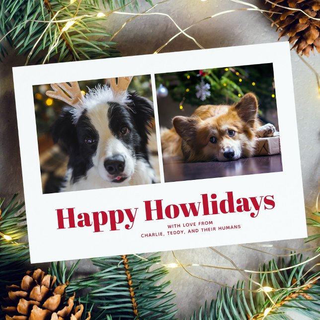 Red "Happy Howlidays" From the Dogs Holiday Card (Creator Uploaded)