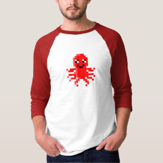 Red Happy Pixel Squid T-Shirt
