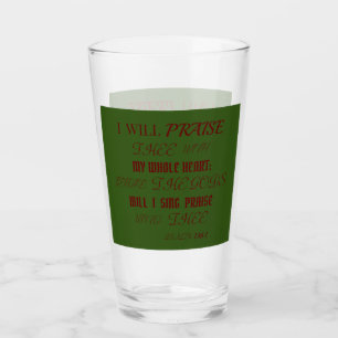 RED HAPPY THANKSGIVING CHANT PSALMS 138:1 GLASS