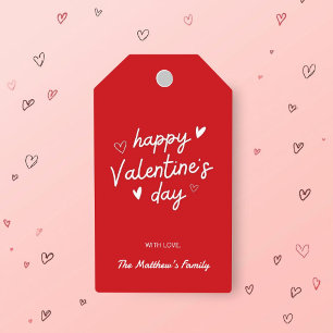 Red Happy Valentine’s Day Gift Tag