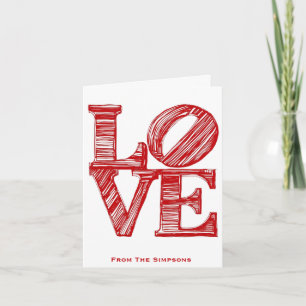 Red Happy Valentine's Day Modern gift Holiday Card
