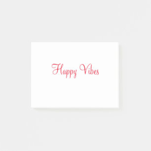 Red happy vibes holiday simple minimal calligraphy post-it notes
