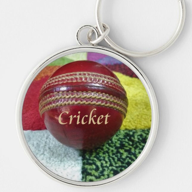 Red Hard Ball Glory Cricket Art Mug Coaster Kitche Key Ring (Front)