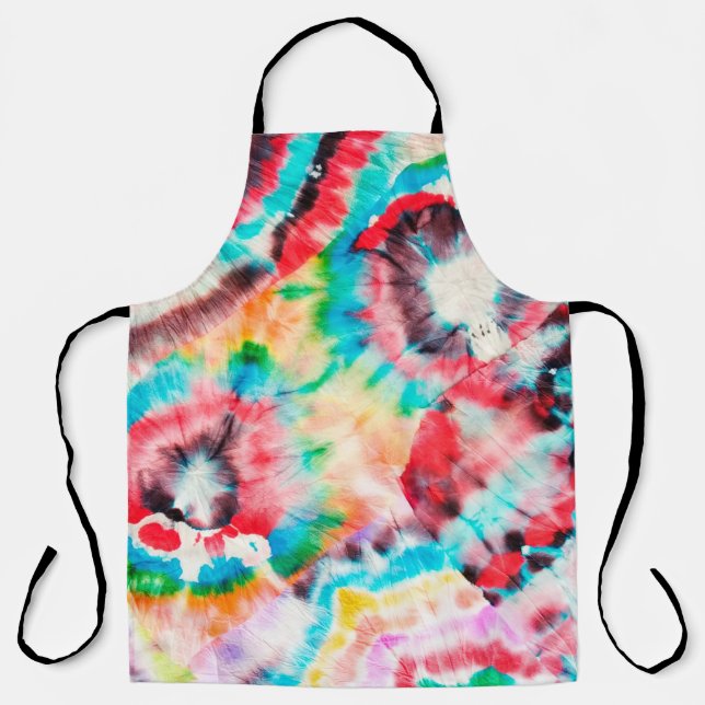 Red Hard Grunge. Shibori Pattern. Golden Brush Gra Apron (Front)