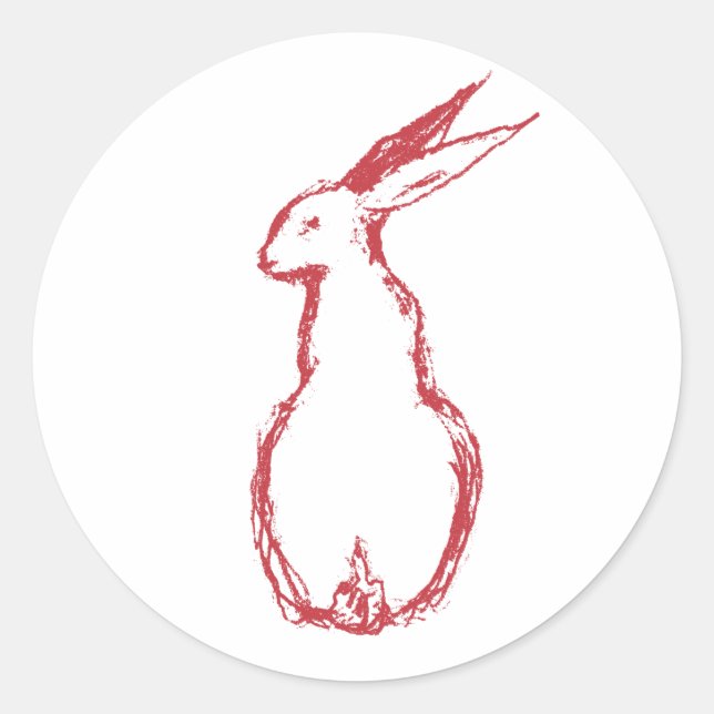 Red Hare Classic Round Sticker (Front)