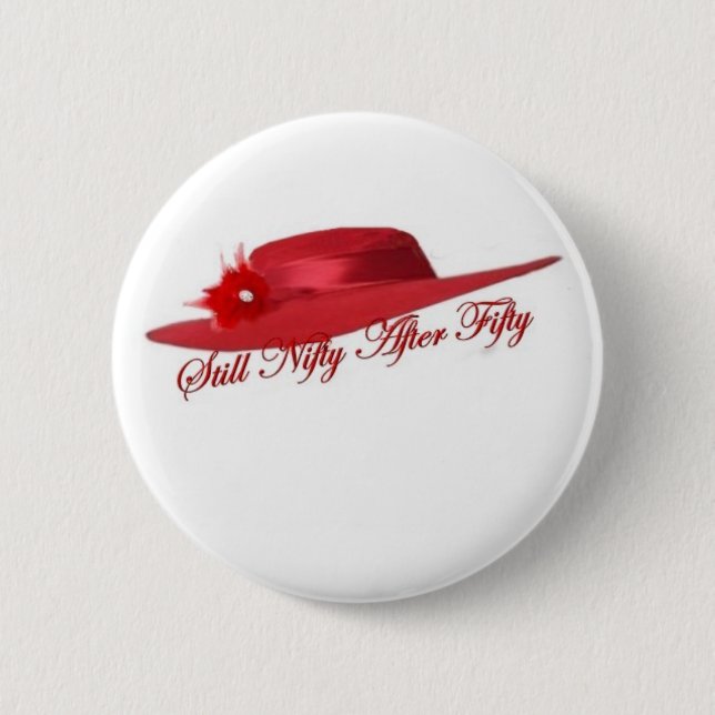 red hat 6 cm round badge (Front)