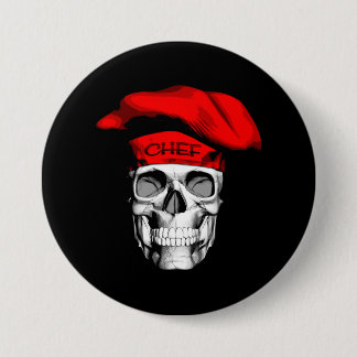 Red Hat Chef Skull 7.5 Cm Round Badge