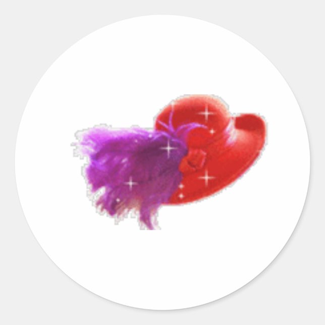 red hat classic round sticker (Front)