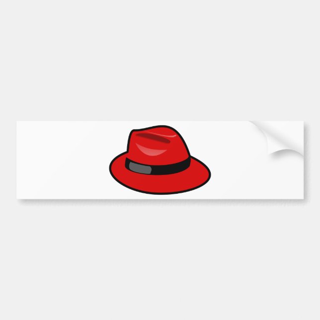 Red Hat Fedora Bumper Sticker (Front)