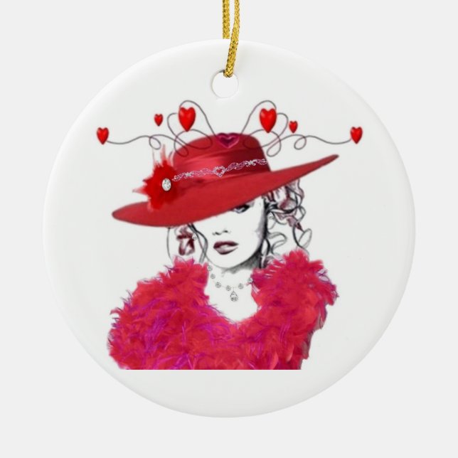 red hat for the tree ceramic tree decoration (Front)