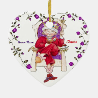 red hat queen ceramic tree decoration