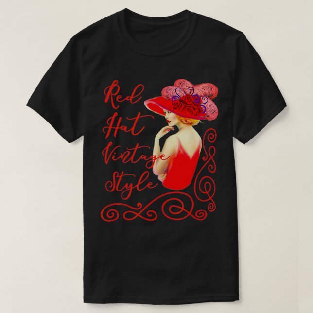 Red Hat Vintage Style  T-Shirt (Design Front)