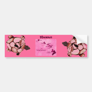 Red Hawaiian Honu Turtle bumper sticker