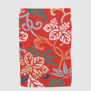 Red Hawaiian Japanese Kimono Golf Towel