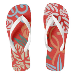 Red Hawaiian Japanese Kimono Jandals