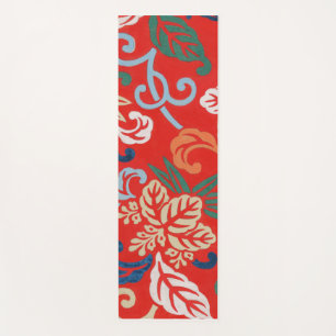 Red Hawaiian Japanese Kimono Yoga Mat