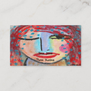 Red Head Abstract Portrait of a Woman Business Card