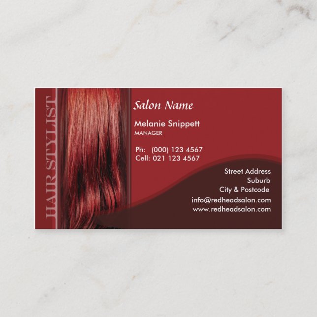 Red Head Business Card Design (Front)