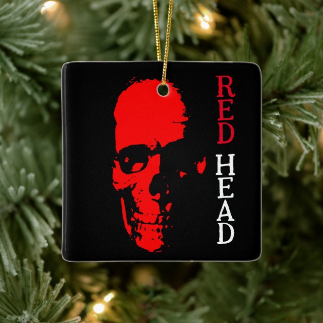 Red Head Ceramic Ornament (Tree)