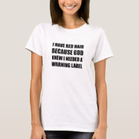 Red Head Hair Warning Label Funny