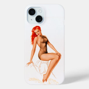 Red head pin up iPhone 15 case