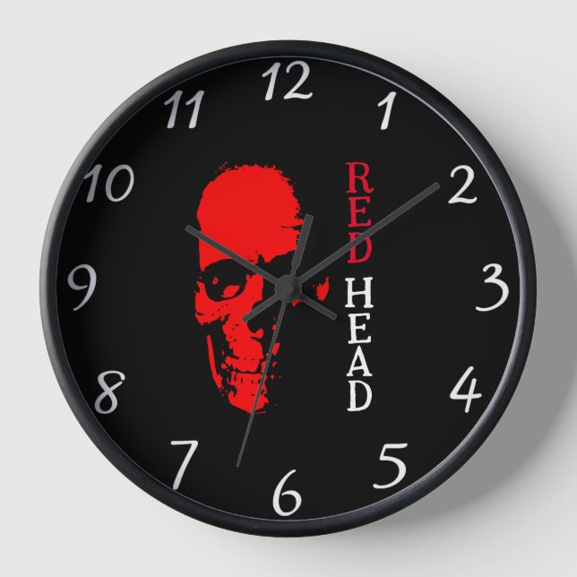 Red Head Wall Clock (Front)