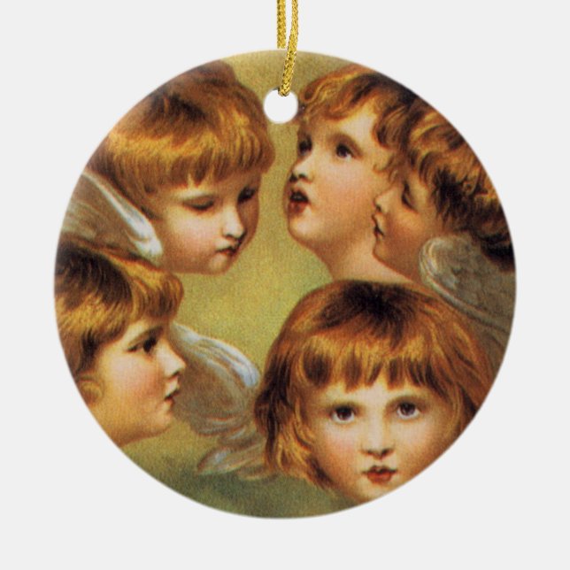 Red-Headed Angels Ceramic Tree Decoration (Front)