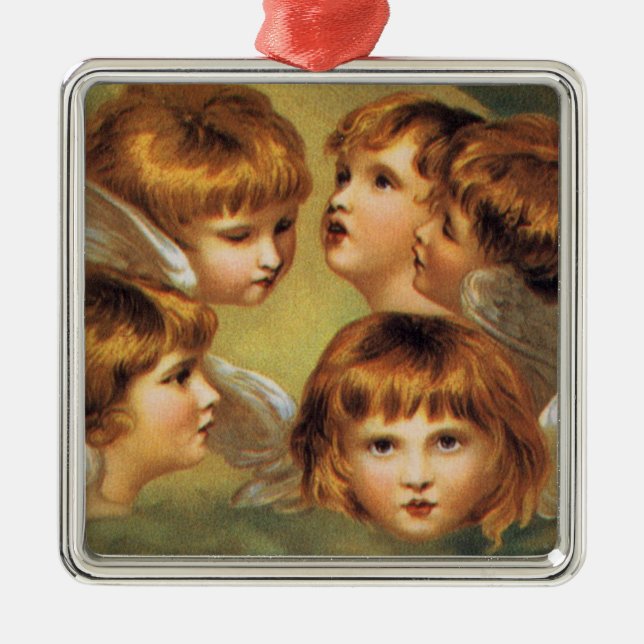 Red-Headed Angels Metal Tree Decoration (Front)