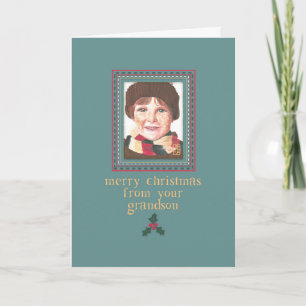 Red-headed Boy to Grandpa Christmas Card