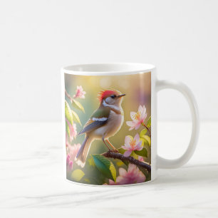 Red Headed Buff Chested Warbler Fantasy Bird Coffee Mug
