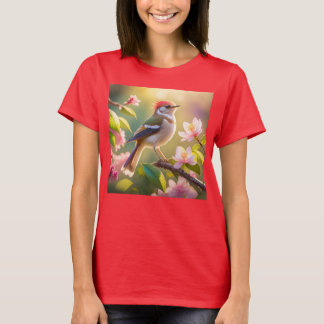 Red Headed Buff Chested Warbler Fantasy Bird T-Shirt