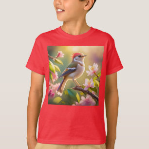 Red Headed Buff Chested Warbler Fantasy Bird T-Shirt