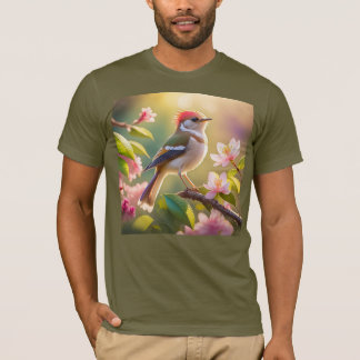 Red Headed Buff Chested Warbler Fantasy Bird T-Shirt