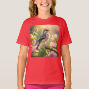 Red Headed Buff Chested Warbler Fantasy Bird T-Shirt