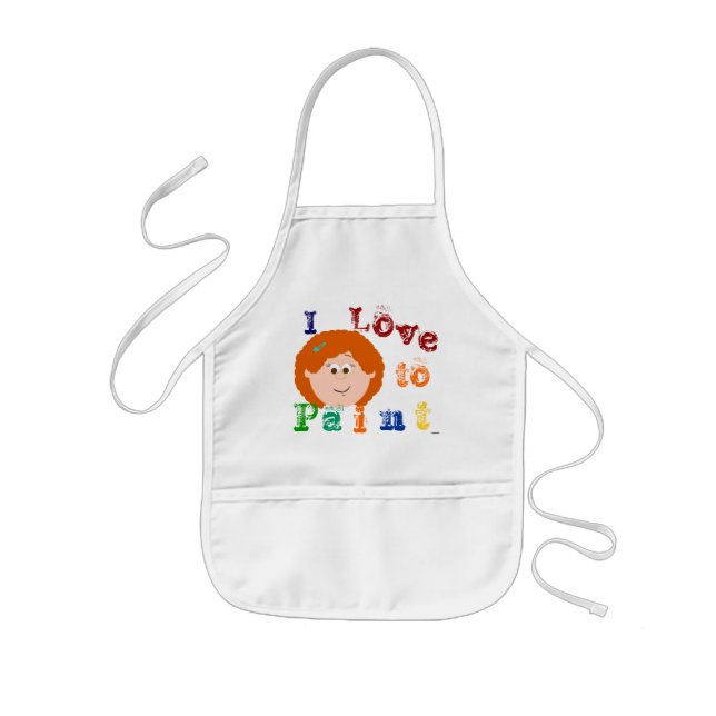 Red Headed Girls Painting Apron (Front)