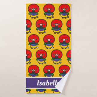 Red-headed Gouldian finch Bath Towel
