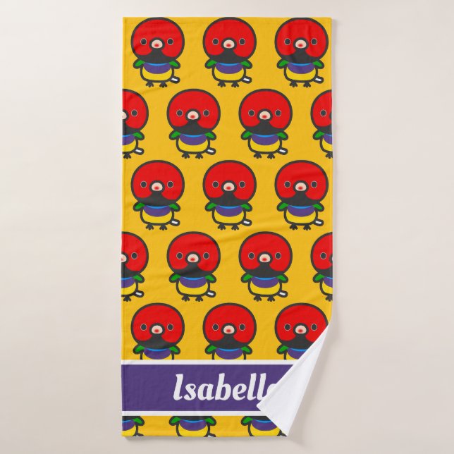 Red-headed Gouldian finch Bath Towel (Bath Towel)