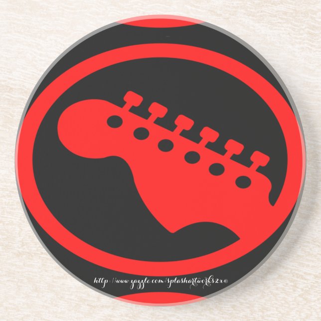 "Red Headed Guitar" Coaster (Front)