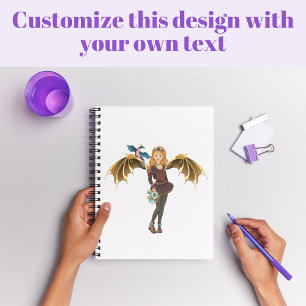 Red-Headed Steampunk Dragon Girl Notebook