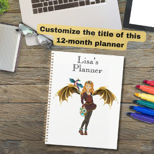 Red-Headed Steampunk Dragon Girl Planner